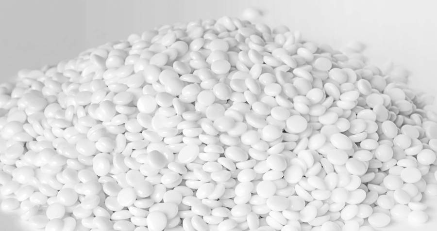 White polymer granules